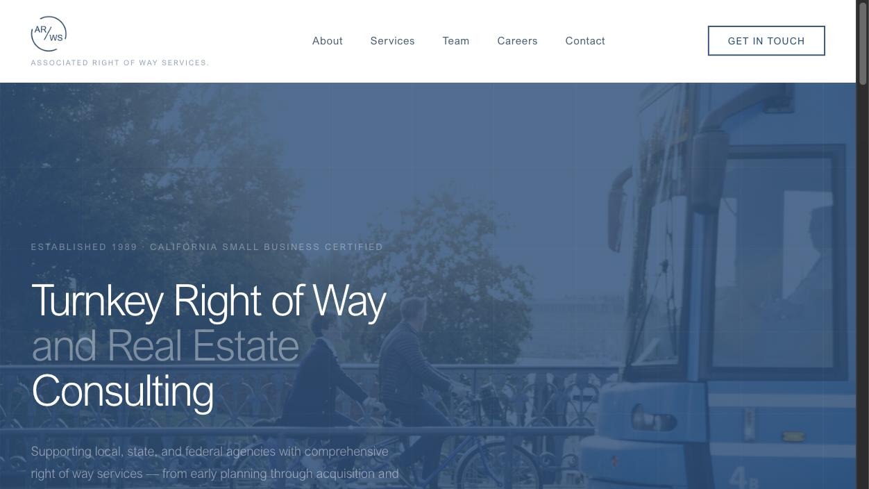AR/WS &mdash; Associated Right of Way Services website